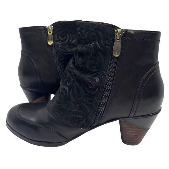 L'Artiste by Spring Step Women Belgard Black Leather Ankle Bootie Size 37 - Picture 5 of 11